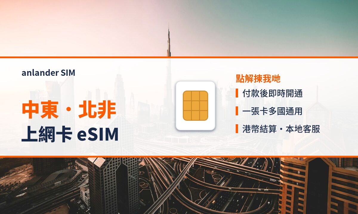 中東.北非上網卡 eSIM — anlander SIM